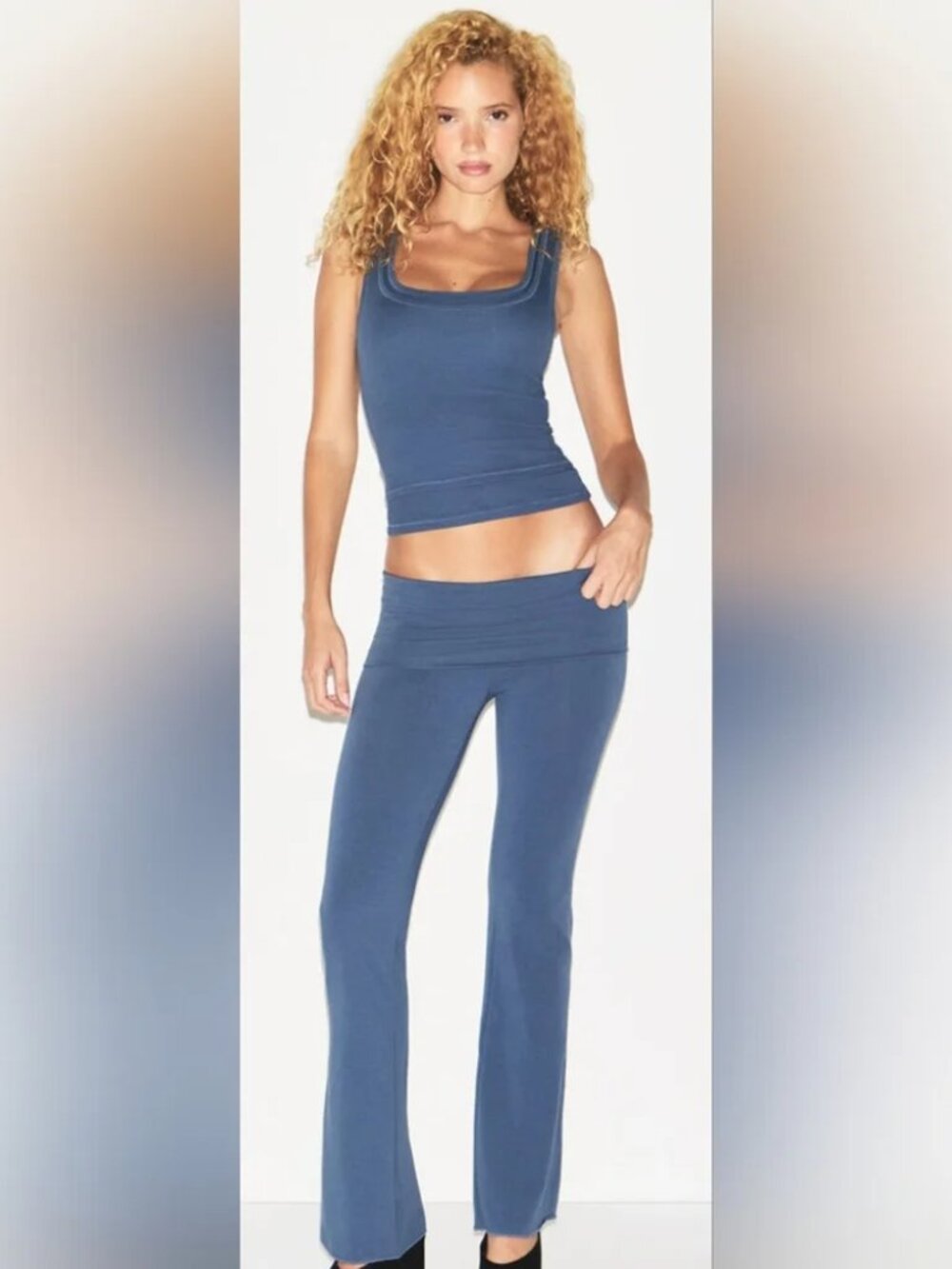 Cotton Jersey Foldover Pant - Skims - Color HARBOR